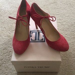 Beautiful Red Suede Heels